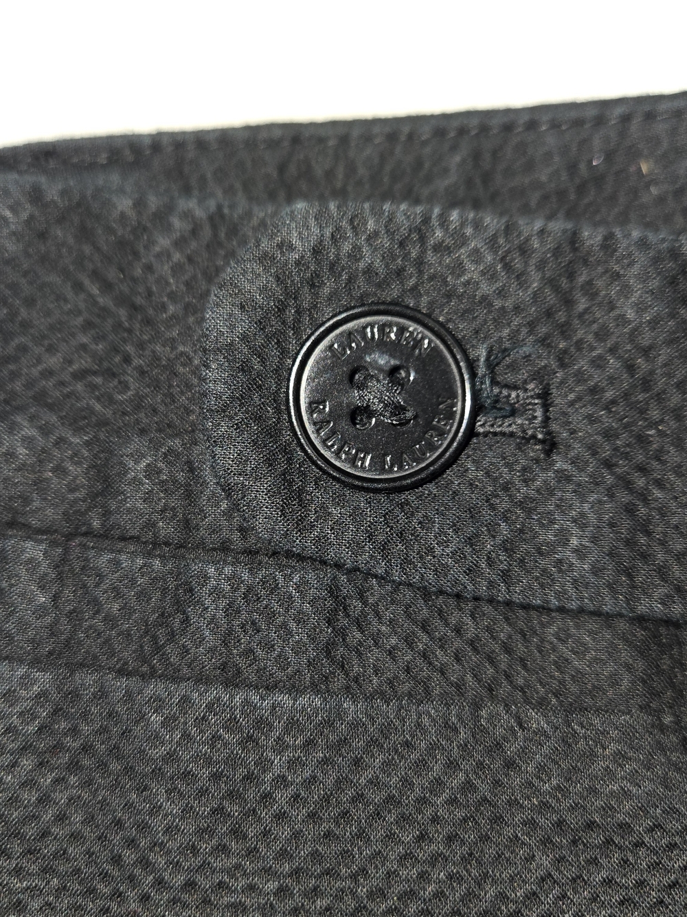Lauren Ralph Lauren Womens Size 14 Black Textured Shorts Stretch Cotton Mid Rise - Picture 8 of 8